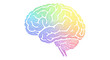© Abdullah-Concepts - Human brain profile illustration. Colorful rainbow gradient dots forming anatomy. Creative thinking and mental health.