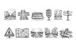 © Pointer Marker - Collection of hand-drawn urban road and navigation icons for design projects