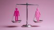 © Momin Photo Gallery - Gender equality concept with male and female symbols on balancing scales