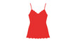 © Abraca - Red Lace Trim Nightdress on White Background.