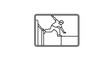 © Jujum - Dynamic line art illustration depicting a person engaged in parkour vaulting over urban obstacles