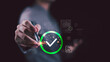 © Images for you - Auditor reviewing checklist approval, compliance, verification, documentation, workflow, quality control, security, validation, management, and paperless audit process in a modern digital system.