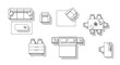 © Box - Overhead View of Furniture Layout for Interior Design.
