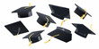 © Ranajit - Flying graduation caps celebrate academic achievement and future success