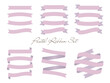 © papi - Elegant Purple Ribbon Banner Set: Lavender and Violet Vector Collection for Luxury Beauty Branding, Wedding Stationery, Spiritual Events, and Gift Packaging