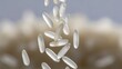 © Sanopitu - Falling long grain rice, abstract culinary backdrop of pure nourishment
