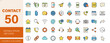 © Muhammad Waqas Tahir - collection of 50 colorful communication and technology icons vector illustration