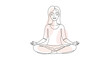 © Thiga.project - Minimalist Continuous Line Art of Woman Meditating in Lotus Pose for Mindfulness and Wellness
