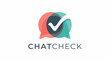 © cui - This sleek logo design features overlapping speech bubbles with a checkmark, emphasizing communication, verification, and modern chat technologies in a visually appealing way.
