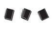 © BIBI - Three spiral bound notepads in different orientations on white background