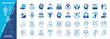 © Genestro - Employability icon set. Competence, Workplace, Critical Thinking, Career, Motivation, Ability, Employment, Success. Duotone color solid icons