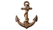 © PAPADOMUS - Rustic wooden anchor with thick rope, isolated on transparent background