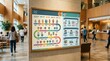 © l1gend - Hospital Public Health Display Board Showing Vaccination Schedule and Hygiene Tips in Warm Lobby Light No Face No Logo No Text