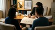 © l1gend - Medical Genetics Counseling Office with Family Health History Pedigree Chart and Warm Desk Light No Face No Logo No Text