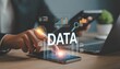 © MDJASHIM - Hands interacting with smartphones displaying data analytics and mobile visualization graphs  reporting automation visualizations representing modern technology
