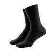 © twc - Pair of minimalist black crew socks for comfort and style, isolated on a stark dark background, perfect for clothing advertisements and lifestyle content