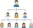 © MstSuborna - Business Organization Chart Illustration with Hierarchy Structure, Team Members, and Corporate Management Levels for Company, Leadership, and Professional Design Projects.