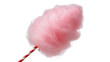 © Patricia - Fluffy pink cotton candy cloud with a red and white striped stick, isolated on transparent background for festive treats and desserts