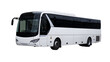 © Claudia - Sleek modern passenger coach bus with large windows and black accents, isolated on transparent background for transportation graphics