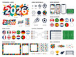 © kasun - Vibrant 2026 Soccer Championship Event Design Kit with Geometric Typography, Flag Icons, and Tournament Layouts for Digital and Print Media