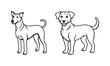 © MDMAHEDI - Two line art illustrations of dogs on a white background, one facing left, one facing right.