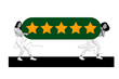 © deagreez - Composite trend 3D sketch image photo collage of two office manager young lady carry heavy banner five star nice mark feedback