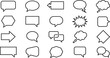 © Kateryna - chat message and speech bubble line icons set, communication dialog conversation comment reply talk discussion thought arrow and chatbox symbols vector outline icon collection isolated on transparent