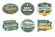 © IJ-studio - Daily motion badge set inspiring healthy lifestyle activities, movement, active living, and daily steps