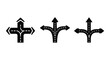 © MALA - Road junction options in black illustrating diverging paths silhouette