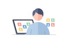 © Syarif - Person using laptop with social media icons concept communication