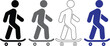© MD - Vector skateboarder stick figure icon set with flat design