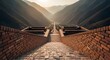 © Bali Adventure Co - Ancient Staircase and Walls Leading Through Valley at Sunrise