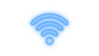 © MdSamsul1234 - Vibrant blue neon wifi signal icon glowing brightly, representing wireless internet connectivity, modern digital network access, communication technology, isolated on transparent background.