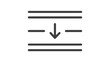 © UshaRani - Minimalist collapse line icon vector illustration featuring a downward arrow between horizontal bars, perfect for user interface design, digital apps, and web navigation menus.