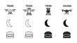 © Saiful Stock - Creative visual puns combining drones, trains, and food items with moon phases