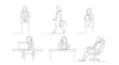 © Imsuniyah - Business Woman Line Art: Office Scenes, Professional Women, Vector