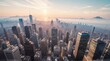 © camo maybe - Panoramic view of urban sprawl at sunset with dramatic lighting