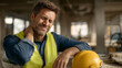 © pattozher - Construction Worker Neck Pain: A construction worker in a yellow safety vest clutches his neck in pain, highlighting the physical demands and potential injuries of the job.