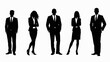© illus - Business people silhouettes, group of standing business men and women