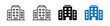 © Dalim 4 - Office, corporate building icon illustrating company headquarters, business enterprise, organization, and commercial real estate, suitable for urban architecture and business vector projects.