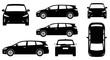 © Yanto - Black Silhouette of a Station Wagon Car from Multiple Angles
