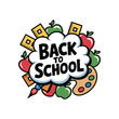 © TAMIM - Back to School Vector Illustration with Educational Supplies and Fruit Icons