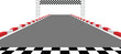 © Gwith Boss - Racing Start: A view of an empty race track with finish line, ready for a high-speed competition, illustrating the journey to the end.