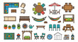 © MITHUN - Colorful illustration of outdoor furniture and decorative elements arranged overhead