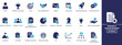 © SokretiRani - Project management icon set for featuring project budget, performance, planning, staff, strategy, goal and project team. Vector icons collection