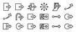 © Sophia - Entry exit icons, arrow navigation symbols, and login logout signs are presented in a comprehensive set of outline vector graphics for user interface design.