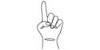 © Pabon Art Gallery - A simple black and white line drawing of a human hand pointing the index finger towards the sky Vector, illustration