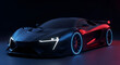 © BK_Gallery - Futuristic sports car with neon lights on dark background