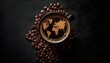 © Dmitry Kovalenko - World map inside a cup of coffee, creative concept combining travel, lifestyle and morning routine, symbolizing global connection and inspiration in everyday life.