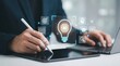 © Sukon - Experience personalized study through smart education technology, leveraging AI powered idea creation, interactive learning icons, and digital tools on a tablet.